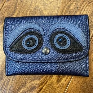 Coach rare blue metallic card wallet!